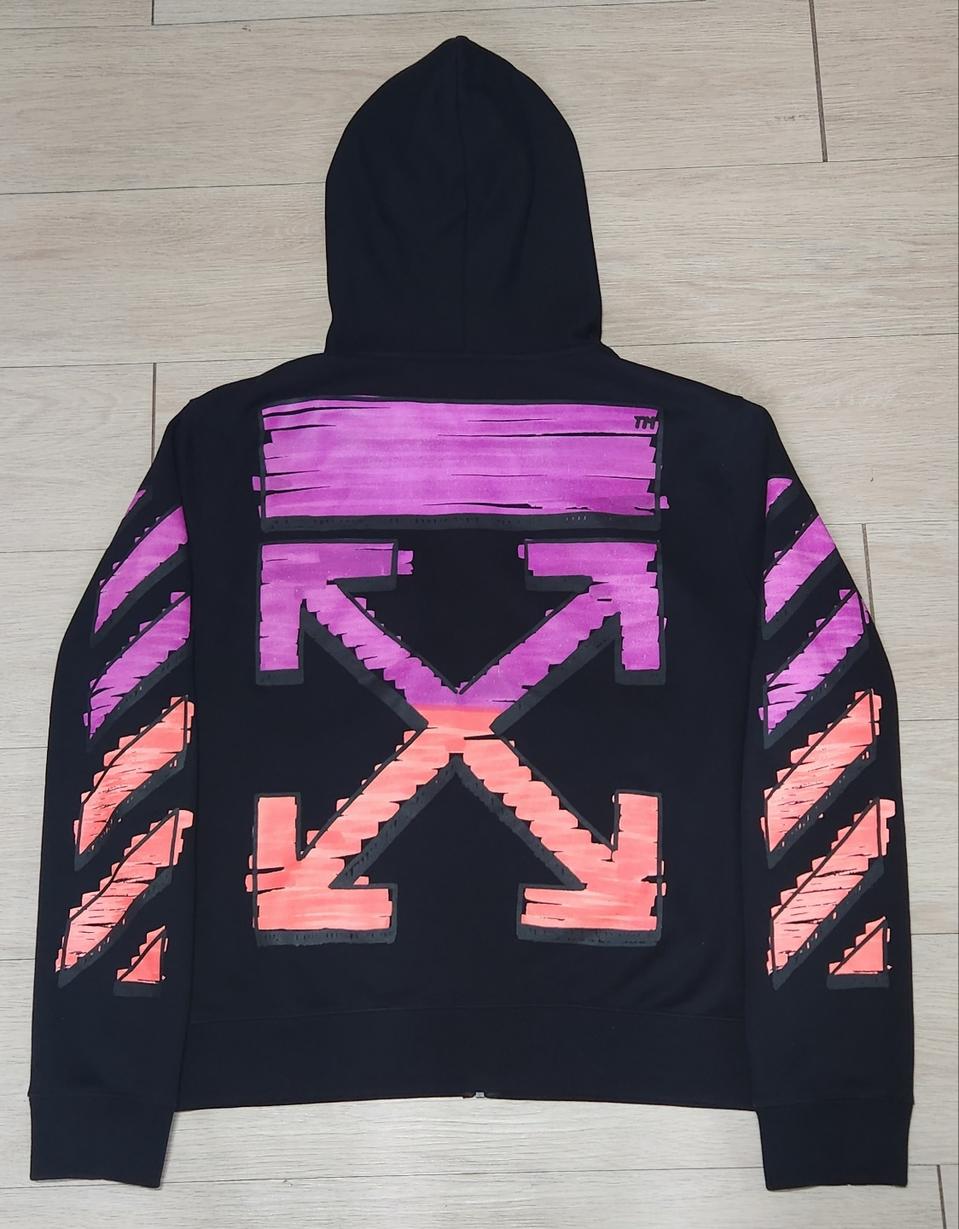 [ L ] 오프화이트 마커애로우 후드집업