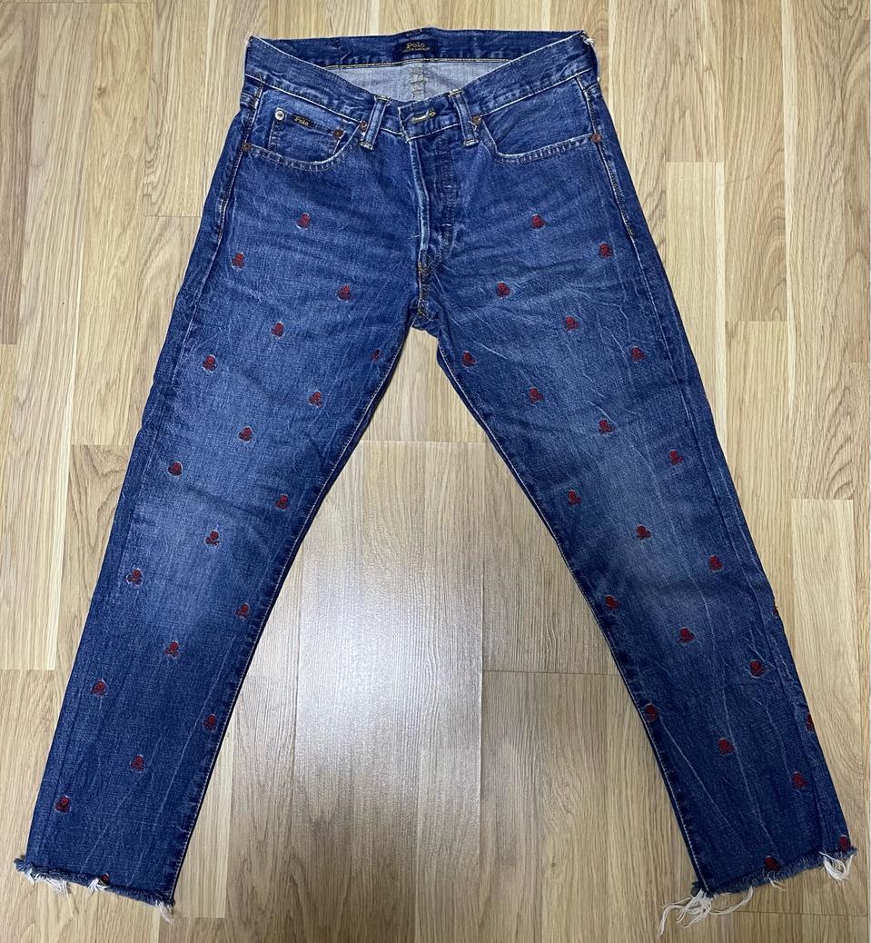 폴로 랄프로렌 스컬자수 청바지