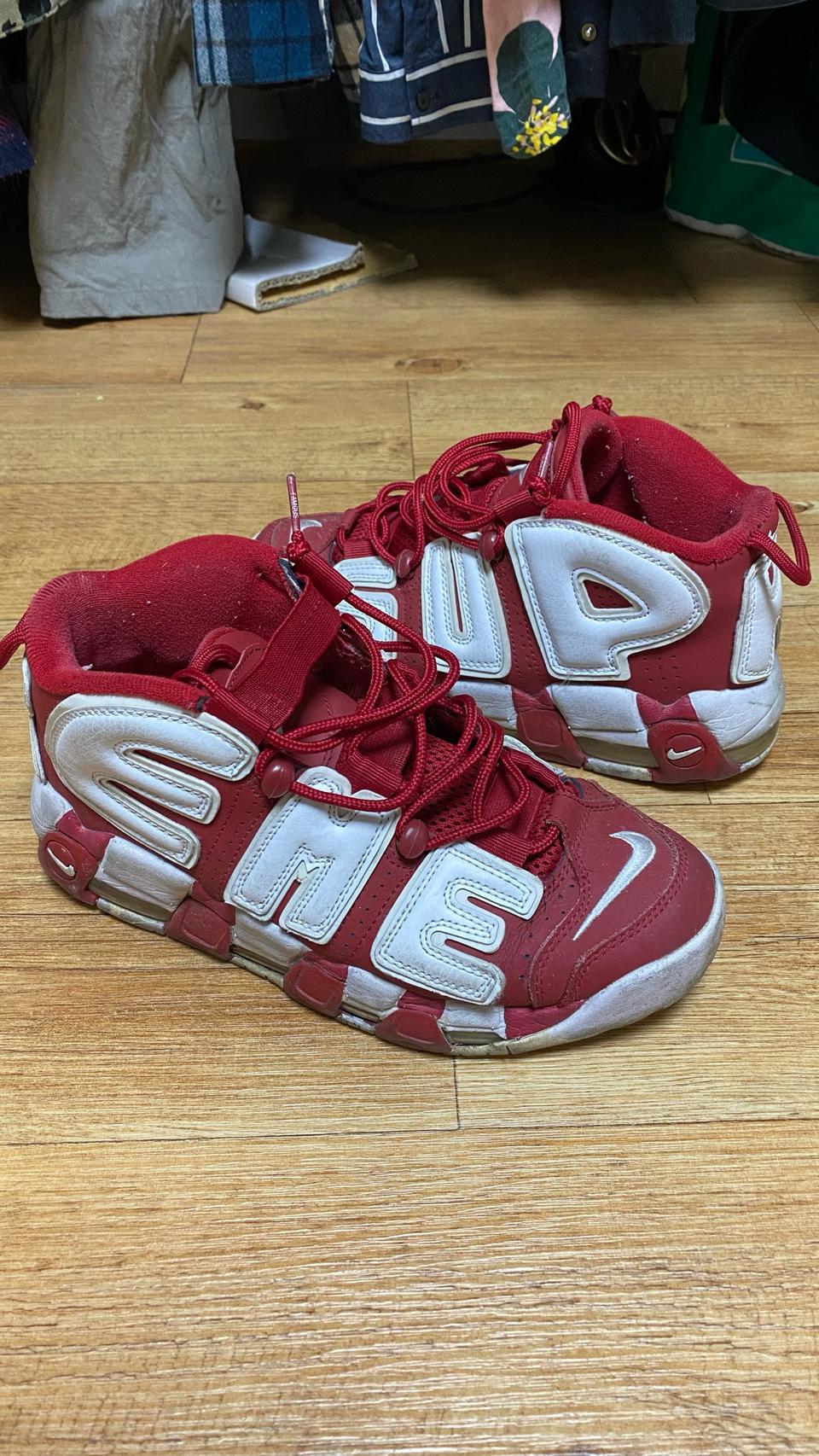 슈프림x나이키 에어 업템포 255 /슈템포 레드