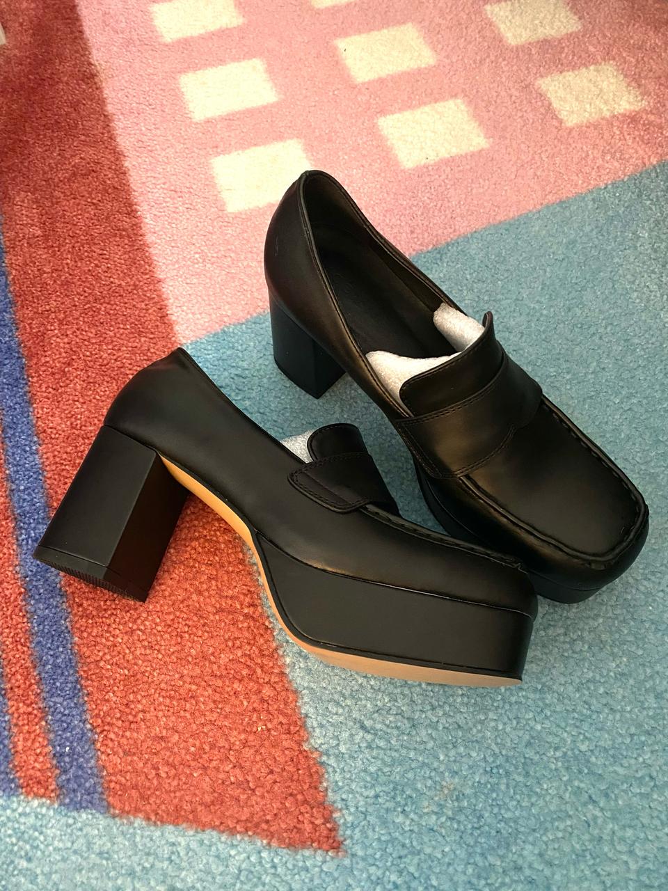 통굽 미들힐 플랫폼 로퍼 판매