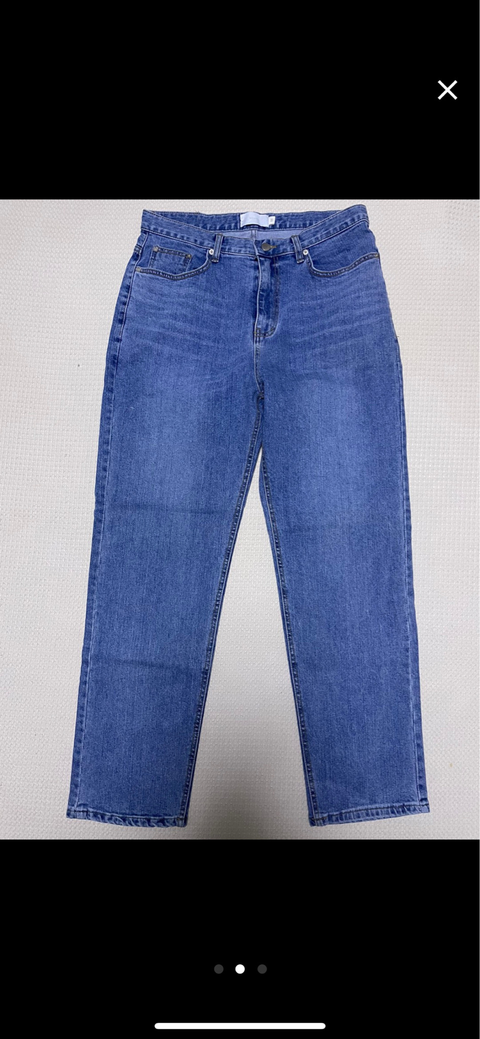 mos** 미착용 세미 와이드 데님 팬츠