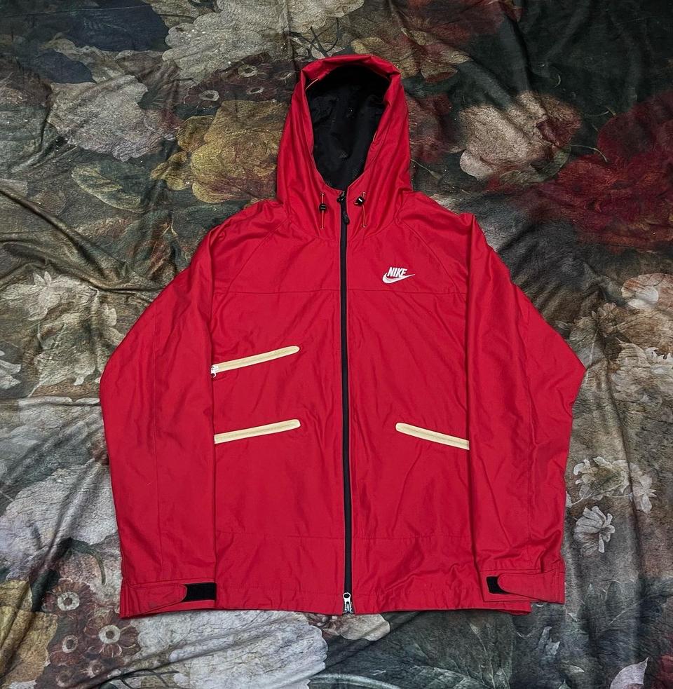 나이키 빈티지 스몰로고 레드후드코튼자켓 L 나이키바람막이 나이키자켓