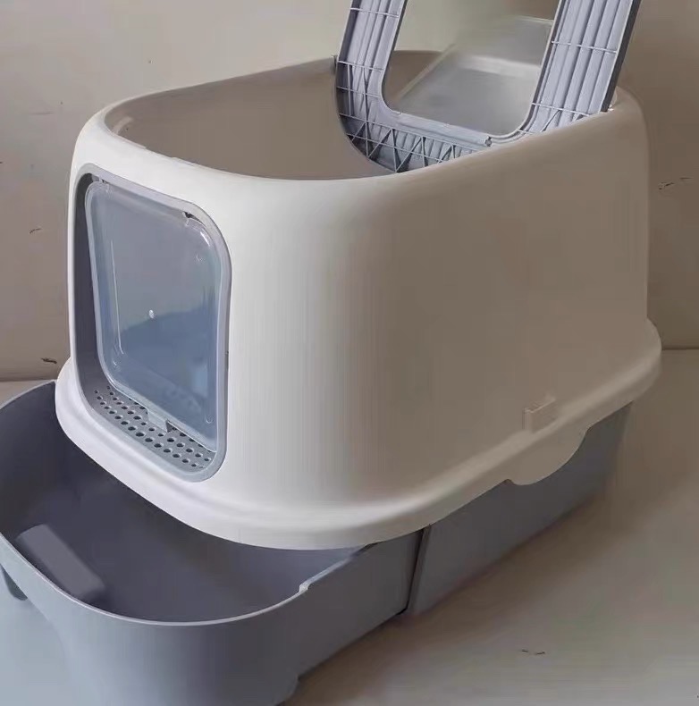 Zeresi 대형 고양이 화장실 변기 캣 배변통 후드형 +모래삽