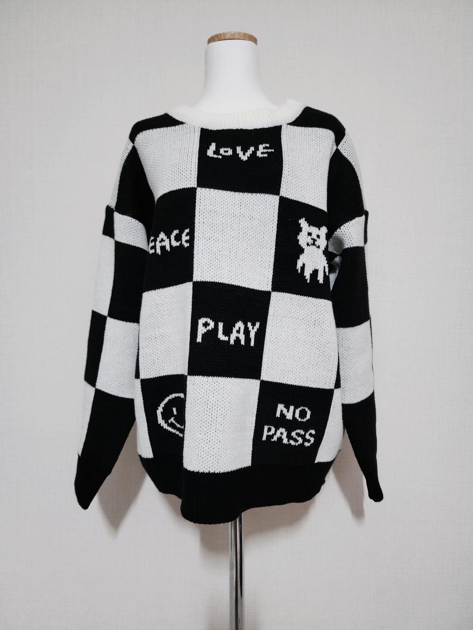 (남여공용)유니크 패턴 니트