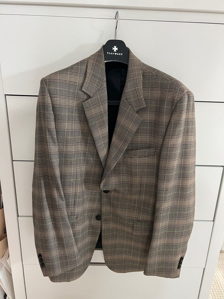 [L]토니웩 2버튼 체크 블레이저 자켓
