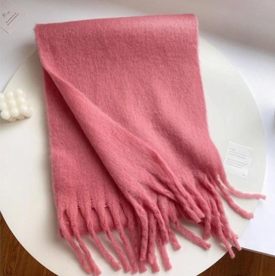 도톰 풍성 벌키한 머플러(핑크/소라)