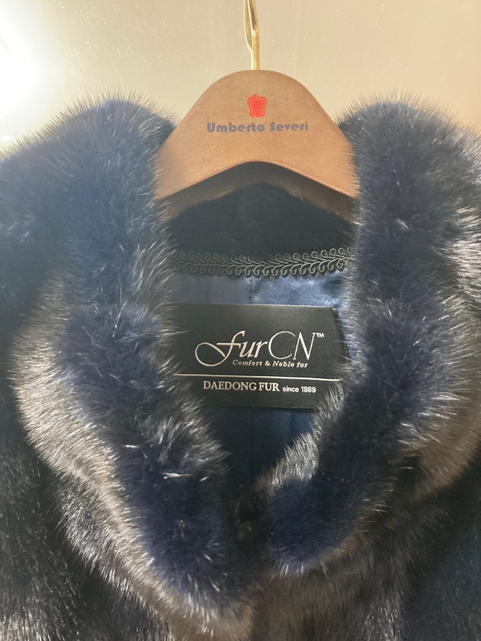 통밍크코트 대동모피 네이비색