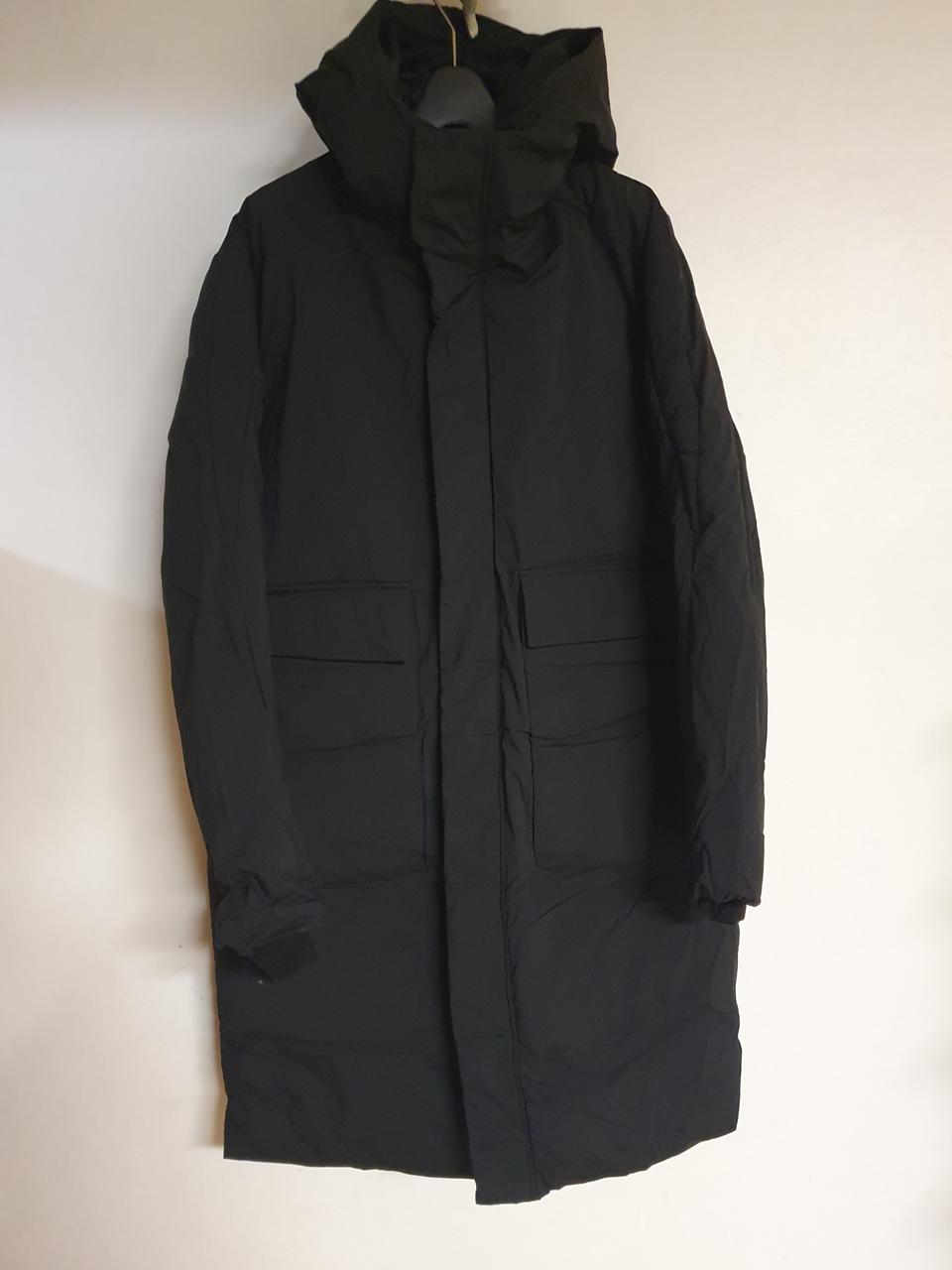 남성 후드 빅포켓 롱패딩-블랙,95-100사이즈