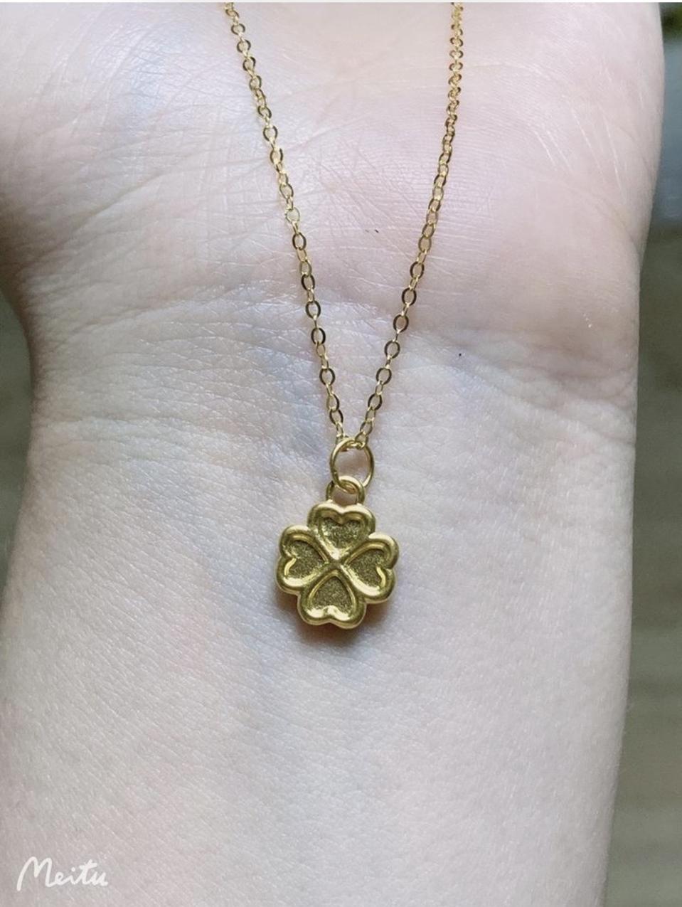 24K순금 네잎클로버목걸이 새상품(18체인포함)
