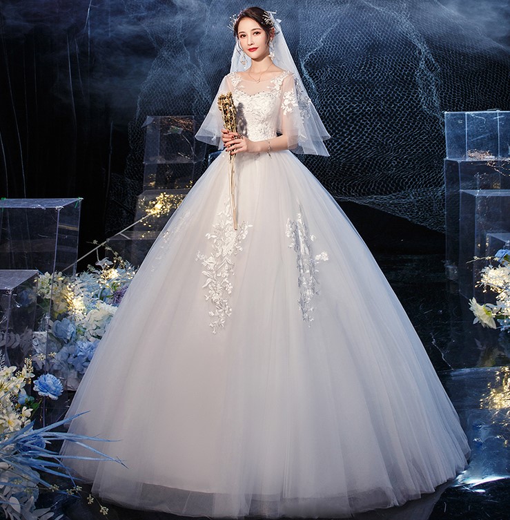 커버 슬리브 서스팬더 웨딩드레스