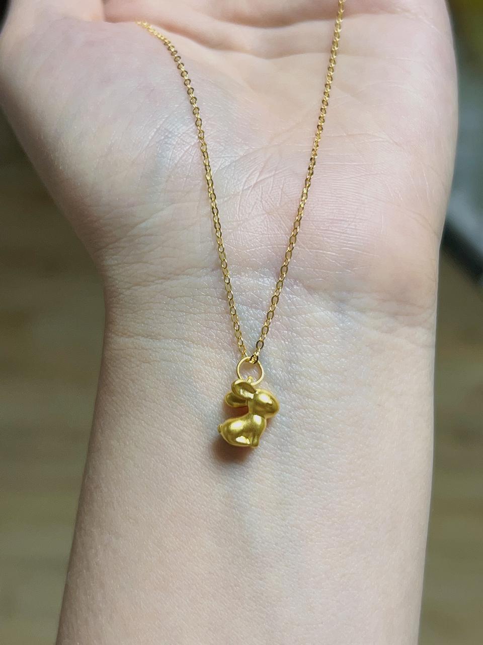 24K순금토끼목걸이새상품(18K체인포함)