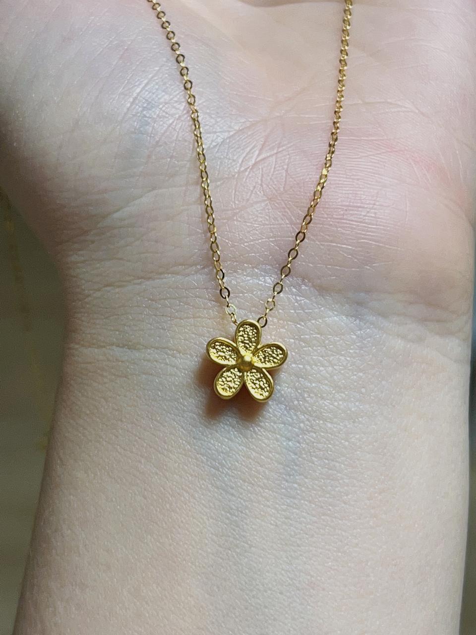 24K순금 꽃목걸이새상품(18K체인포함)