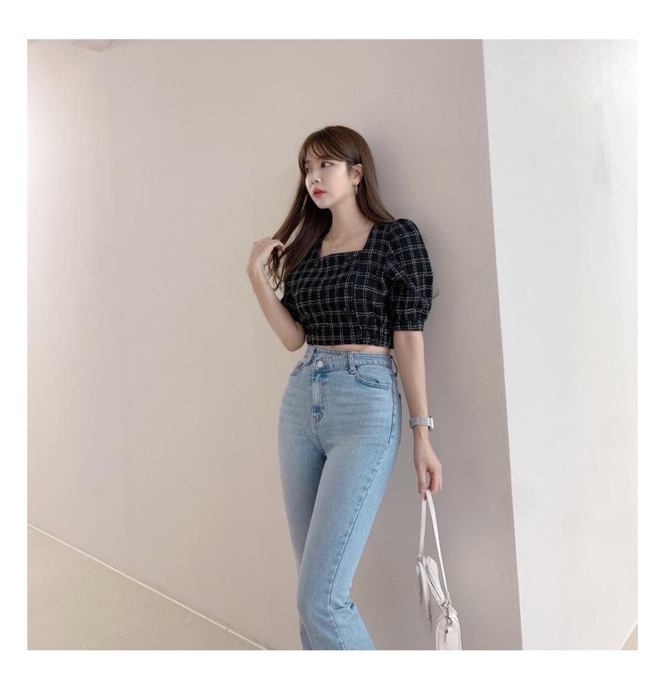 체크 블라우스(새상품)