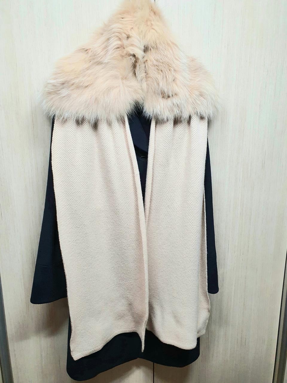 질스튜어트 캐시미어 여우털 목도리 겸 숄