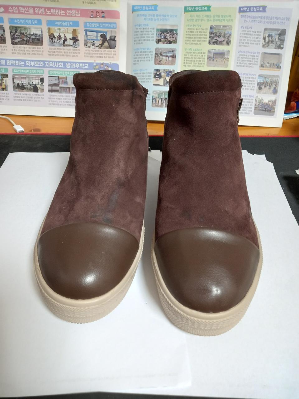 여성 부르마스 발목 스웨이드 캐쥬얼 신발 발목부츠 (240)