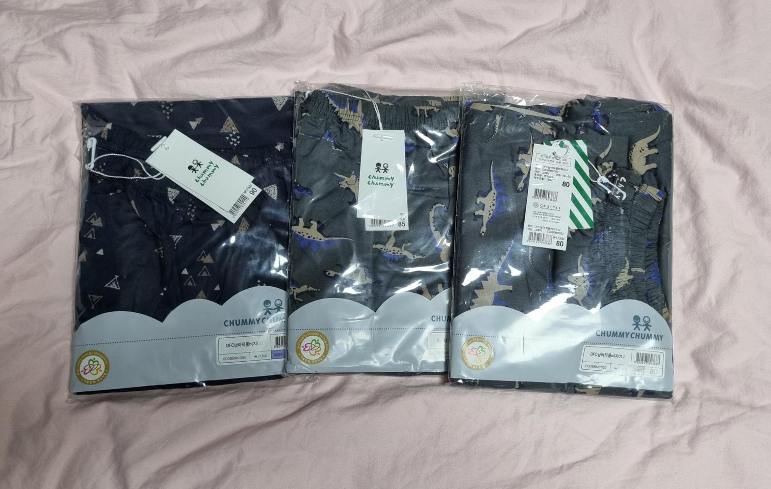 첨이 첨이 아동 잠옷 바지 3벌