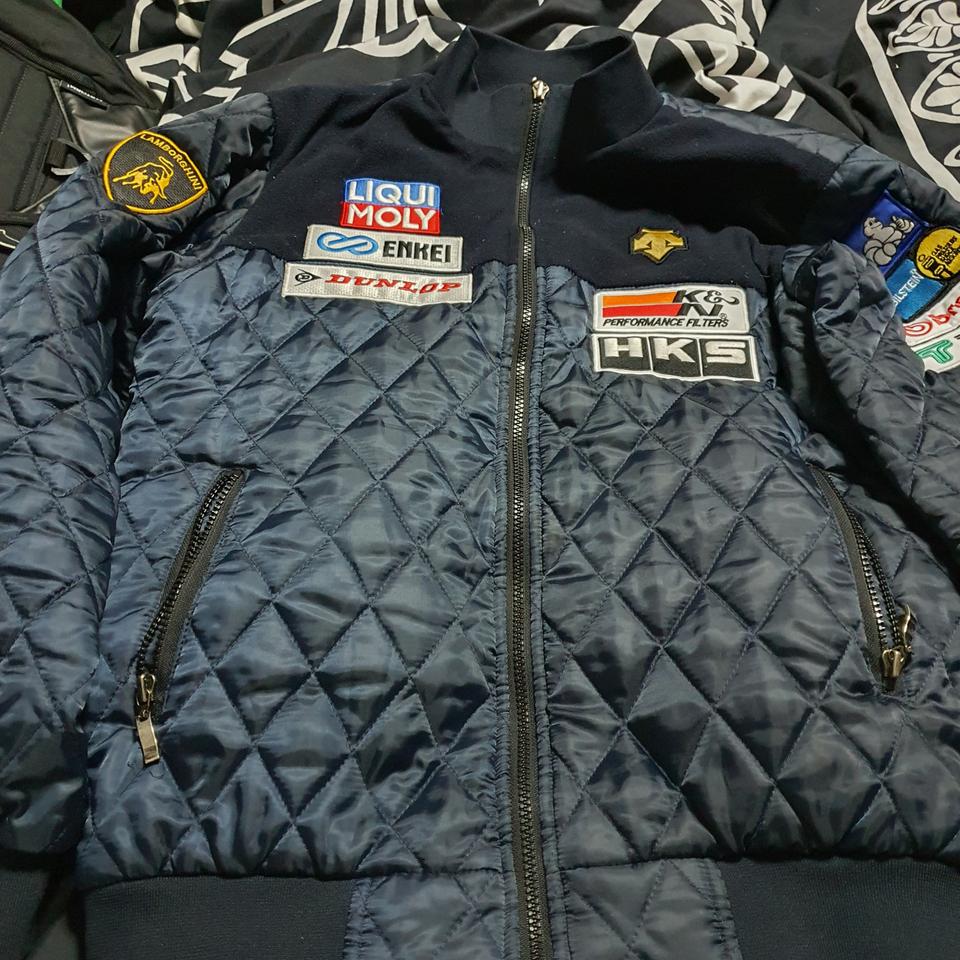 멀티 패치 깔깔이 라지 퀄팅 자켓 레이싱 오토 자동차 정비 캠핑 등산