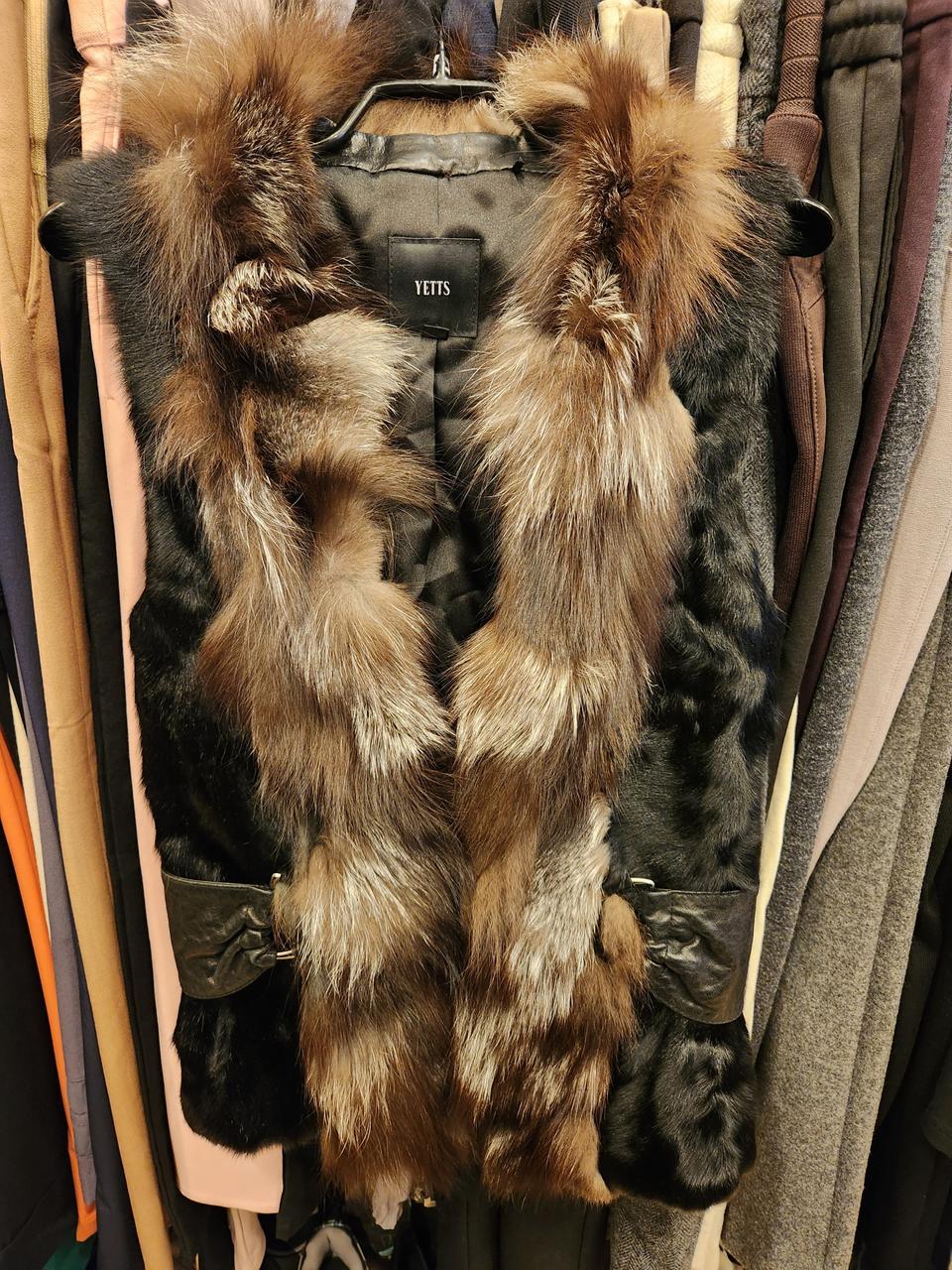 yetts 폭스 양가죽염소가죽 조끼