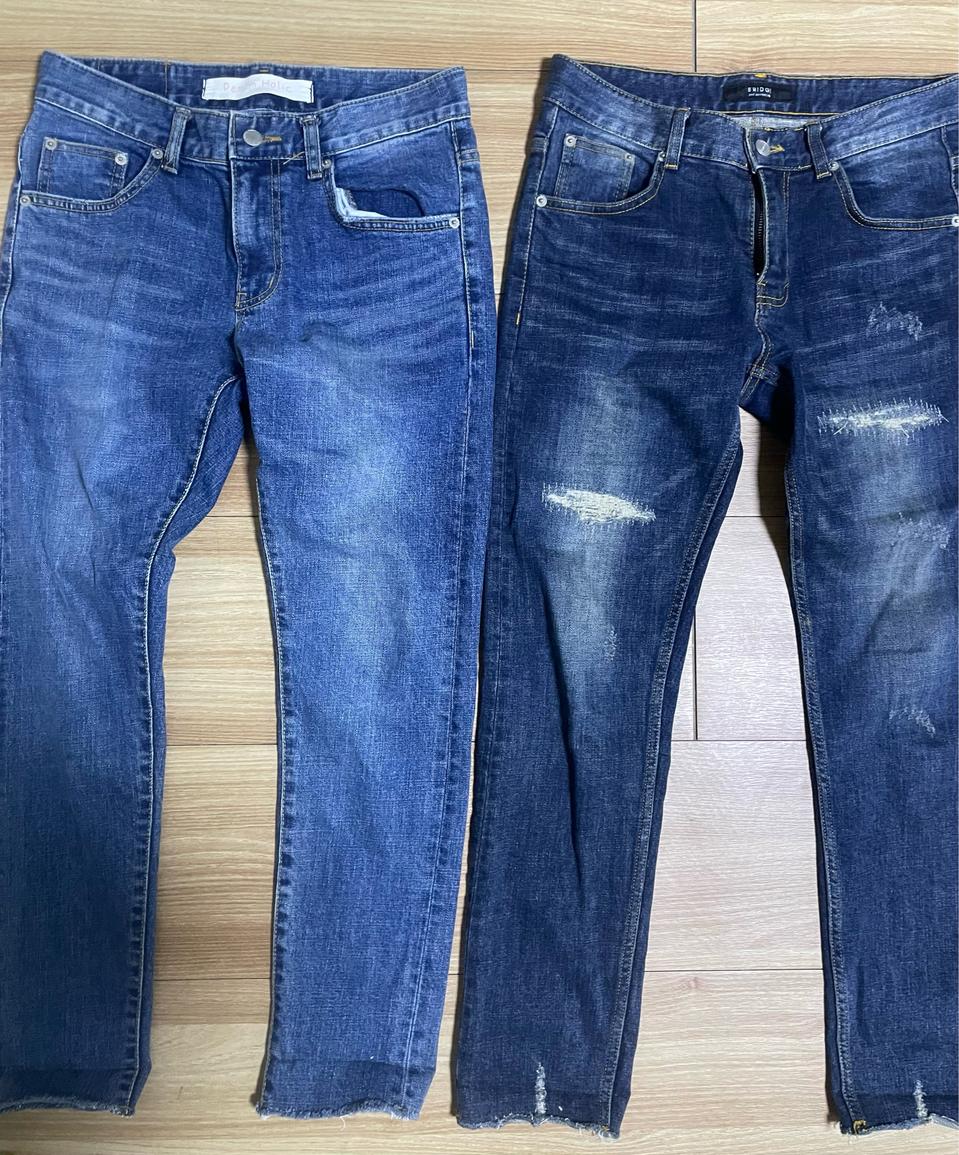 컷팅 일자 중청 진청바지 묶음 판매