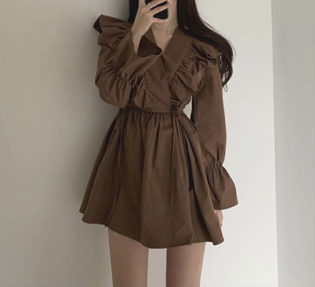 여자 프릴 미니원피스