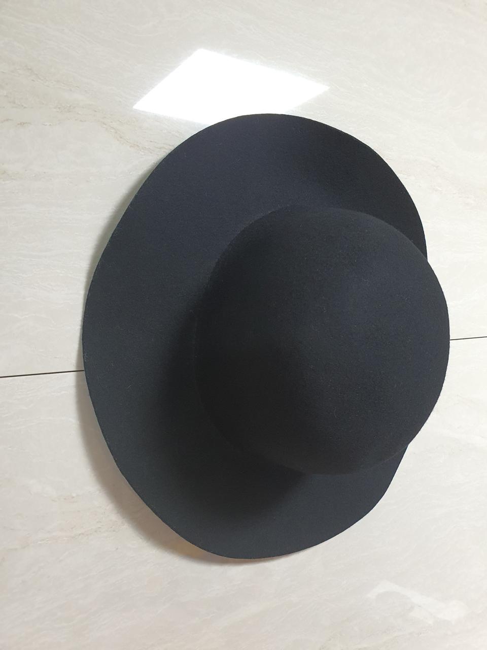 울100% 페도라모자 블랙 안쪽끈조절