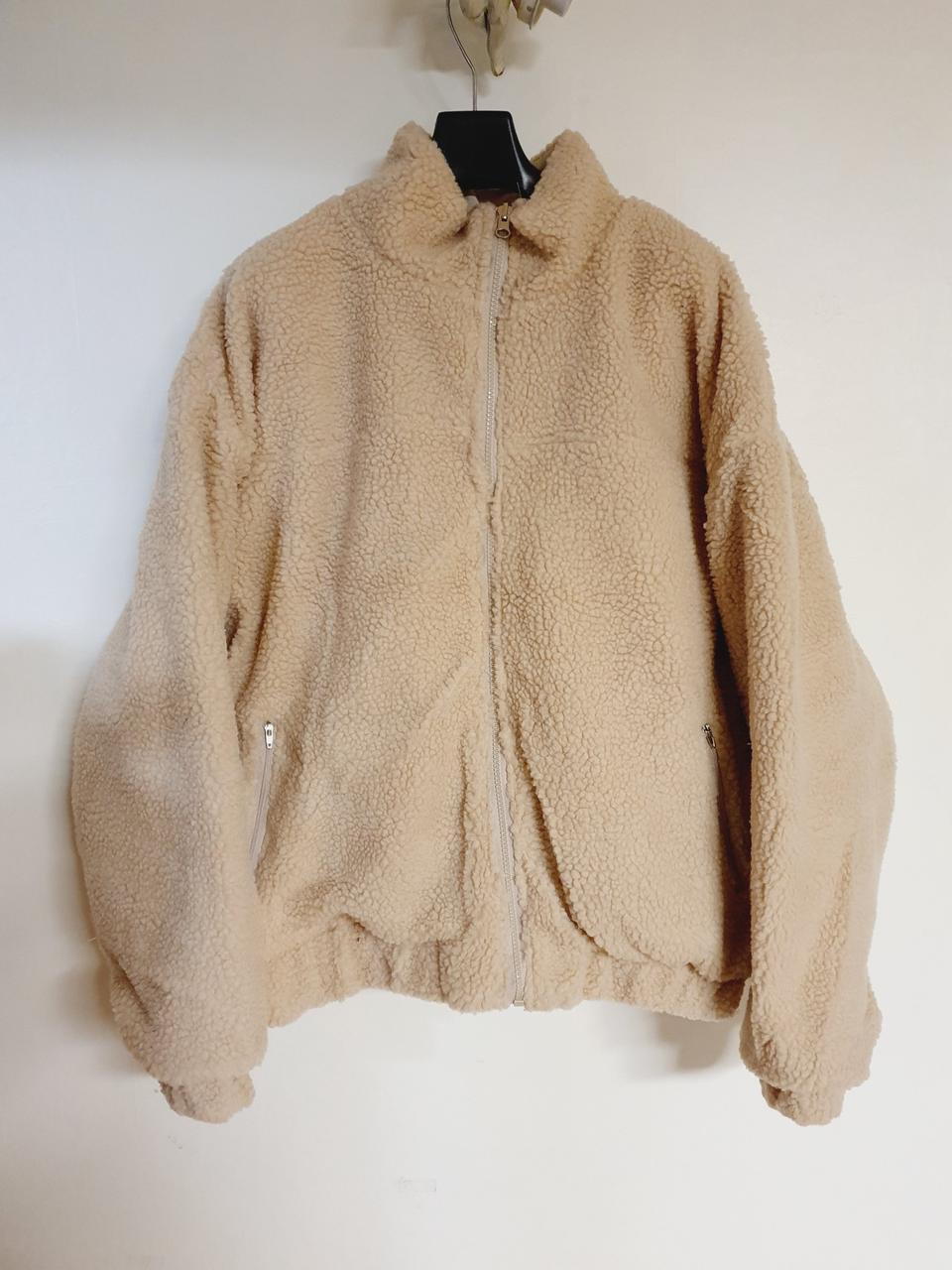 남성 양면 양털 뽀글이 패딩 점퍼-베이지(~105)