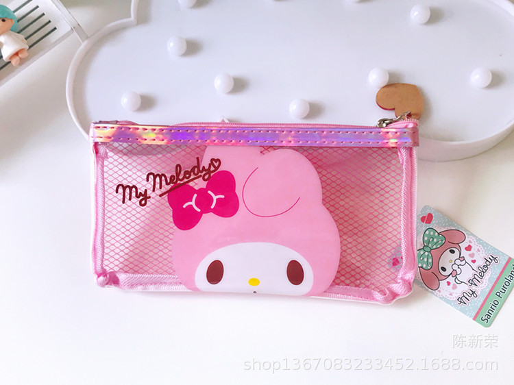 산리오 홀로그램 메쉬필통 파우치