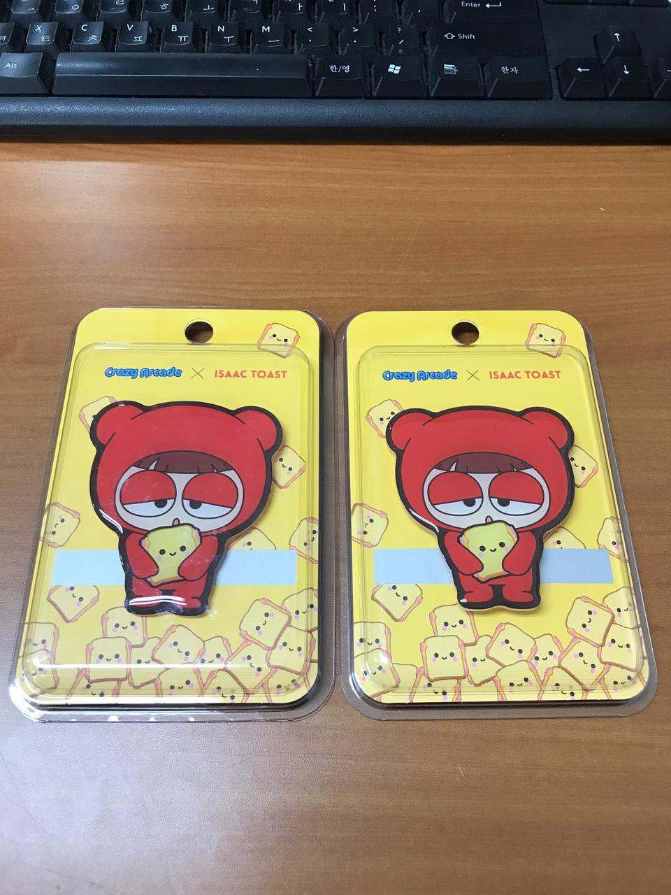 (택포 그립톡 2개) 크레이지아케이드 배찌 그립톡 이삭 토스트 물풍선