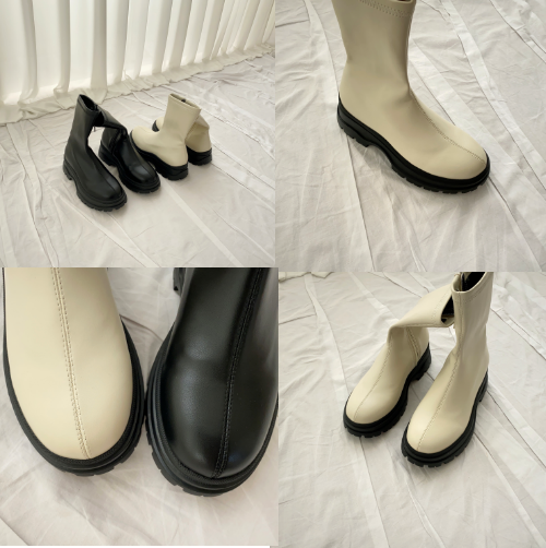 여성 워커 앵클 워커 부츠 방수 굽높이