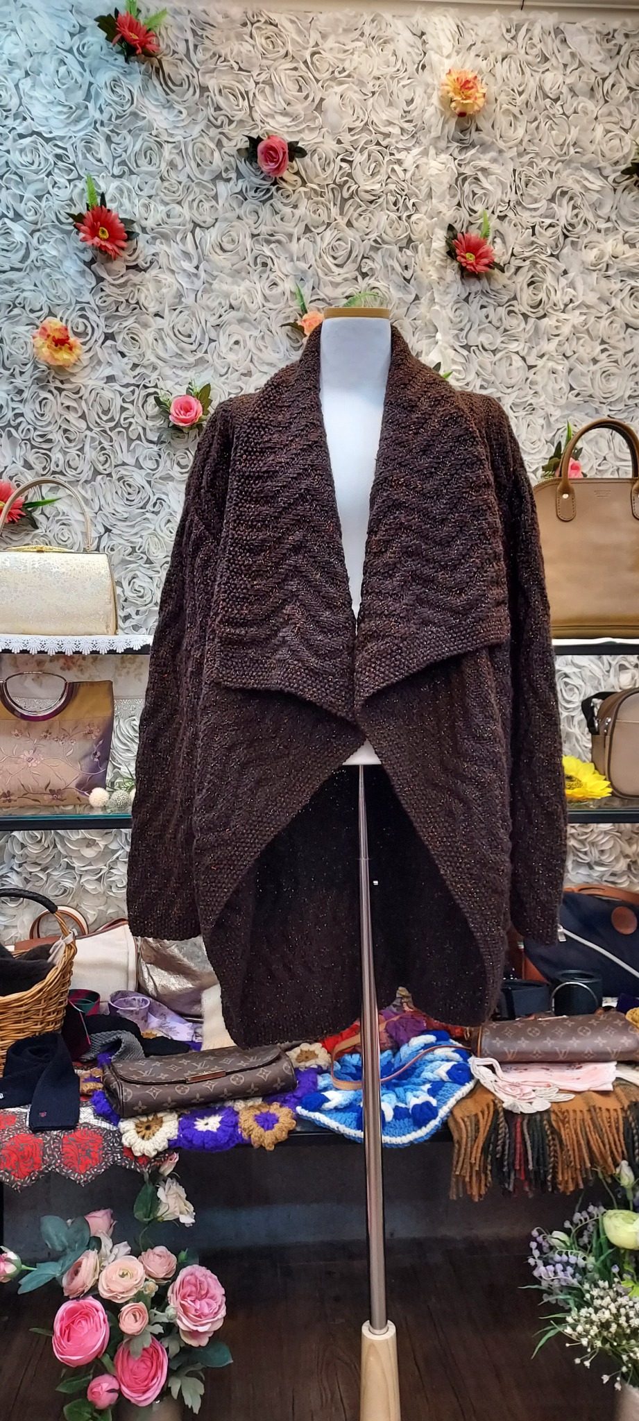 뜨개 니트 롱가디건