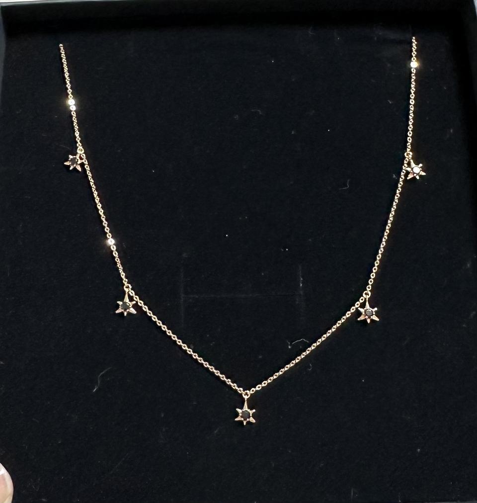 뚜아후아 14K 블랙스피넬 목걸이(로즈골드색상)