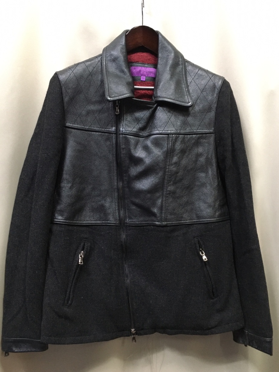 GENGY HOMME 소가죽배색 캐시미어 자켓.코트.