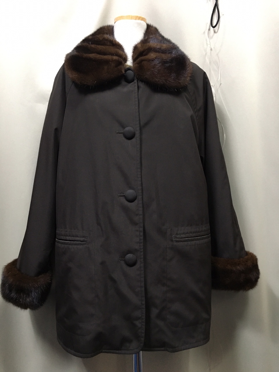 밍크배색 토끼털안감 코트.트렌치