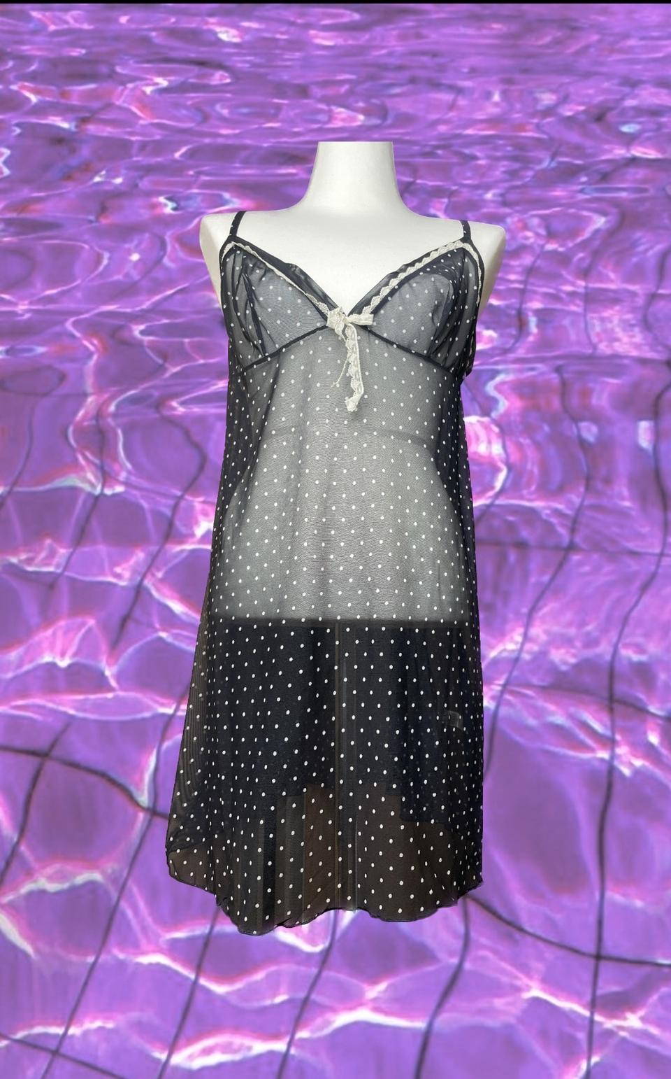 시스루 땡땡이 슬립