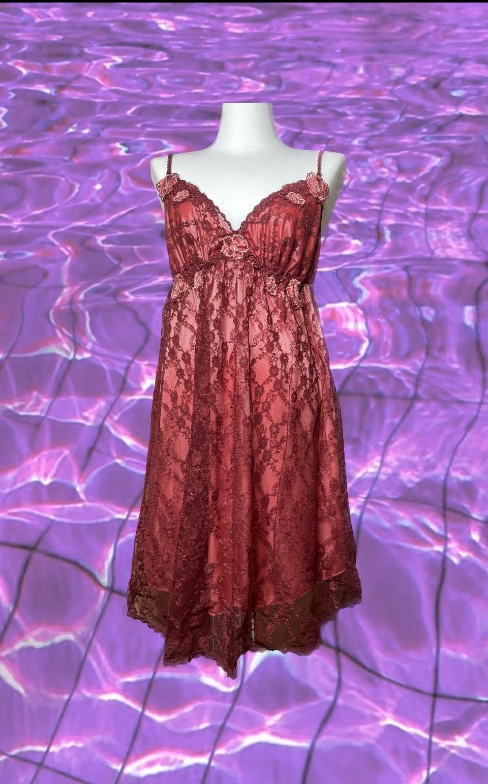 버건디 플라워 슬립