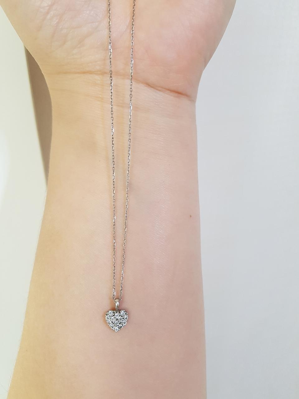 실버 하트 목걸이