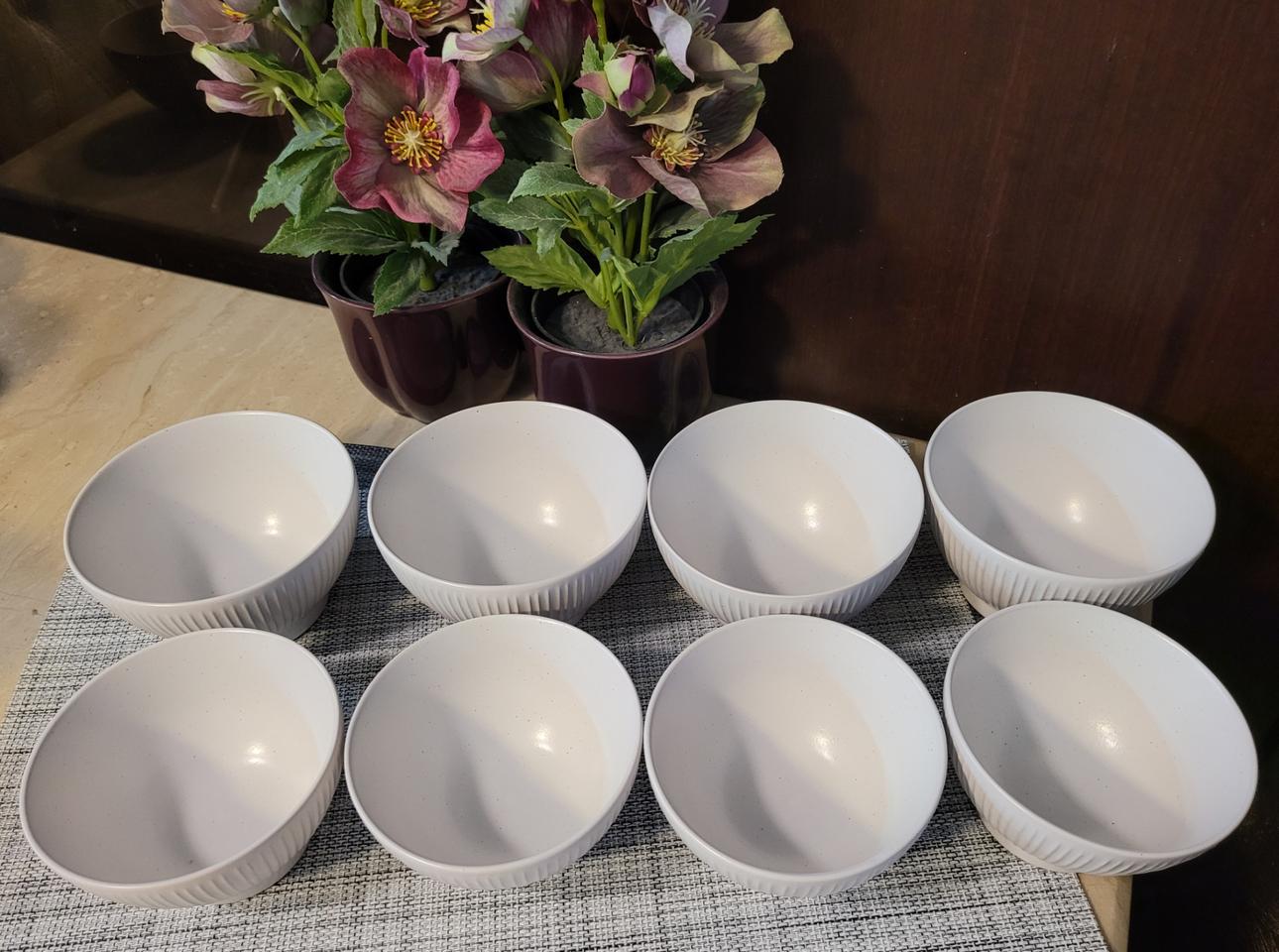 고급 무광 도자기 4인 밥그릇 국그릇 세트