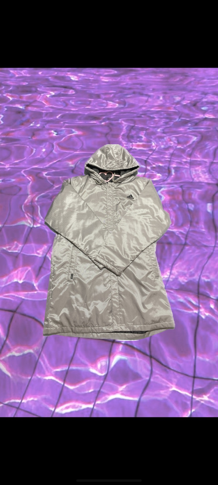 아디다스 빅로고 그레이 경량패딩