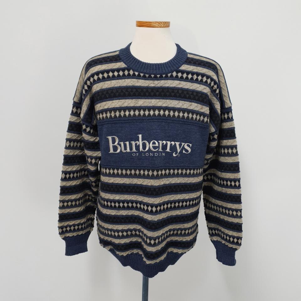 버버리 남성 명품 빈티지 모직 라운드넥 니트 100