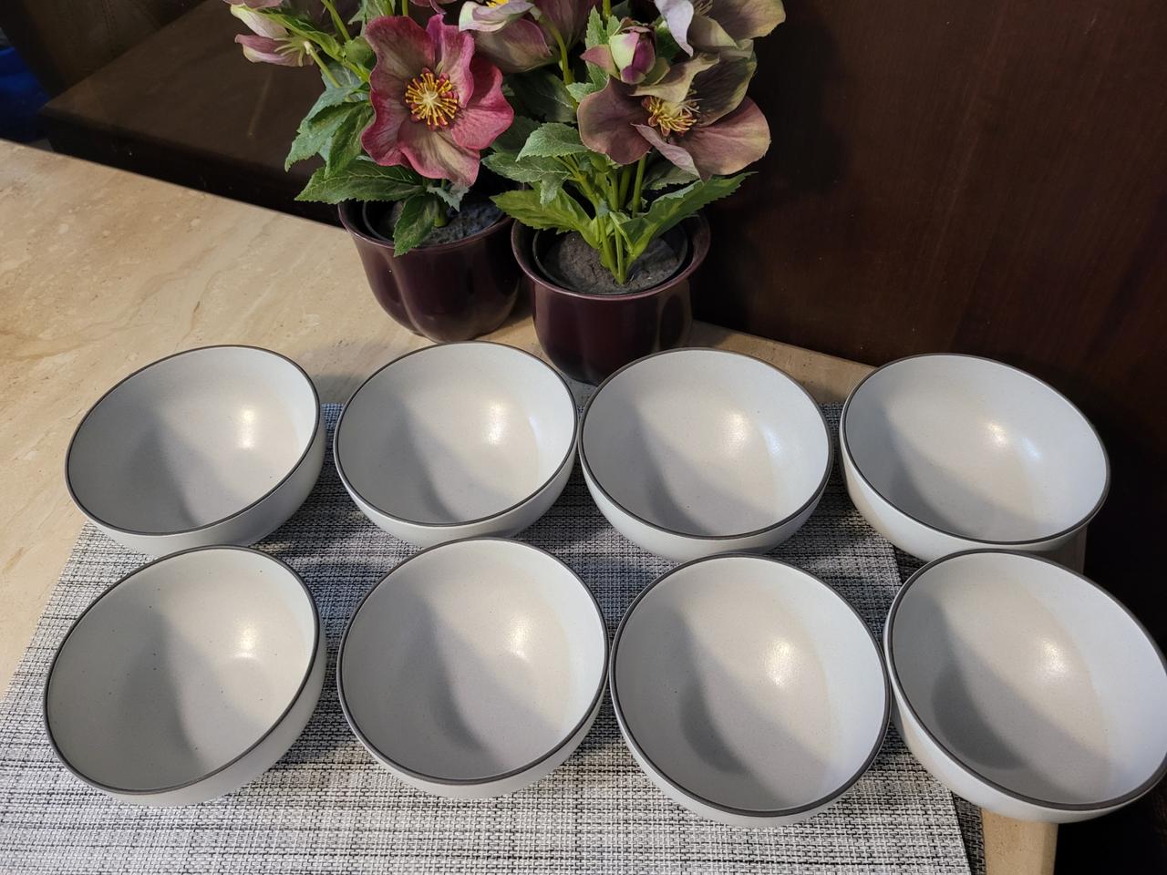 너무 예쁜 무광 4인용 도자기 밥그릇 국그릇 세트