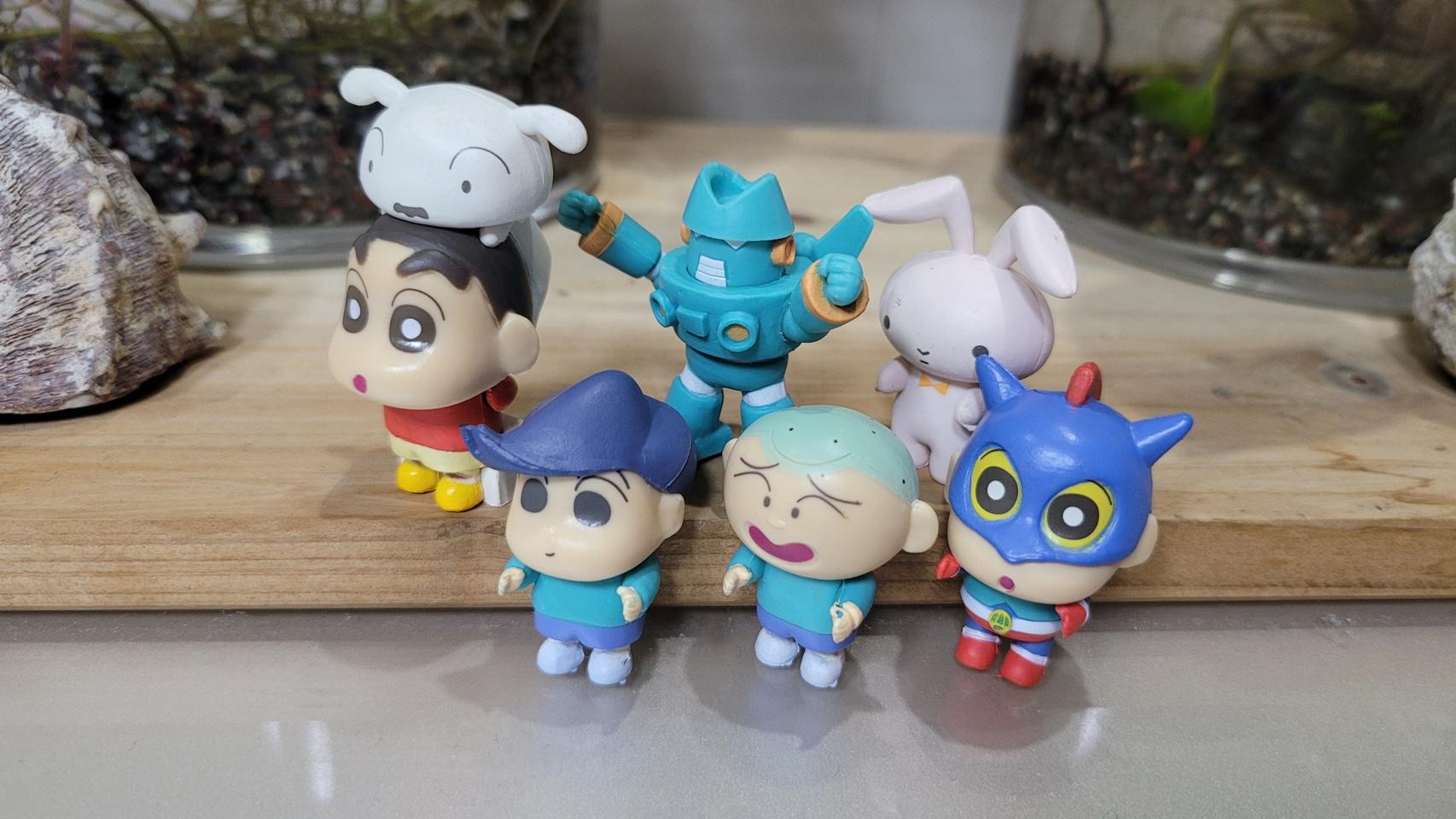 짱구는 못말려 가챠 나란히나란히 미니피규어 6종