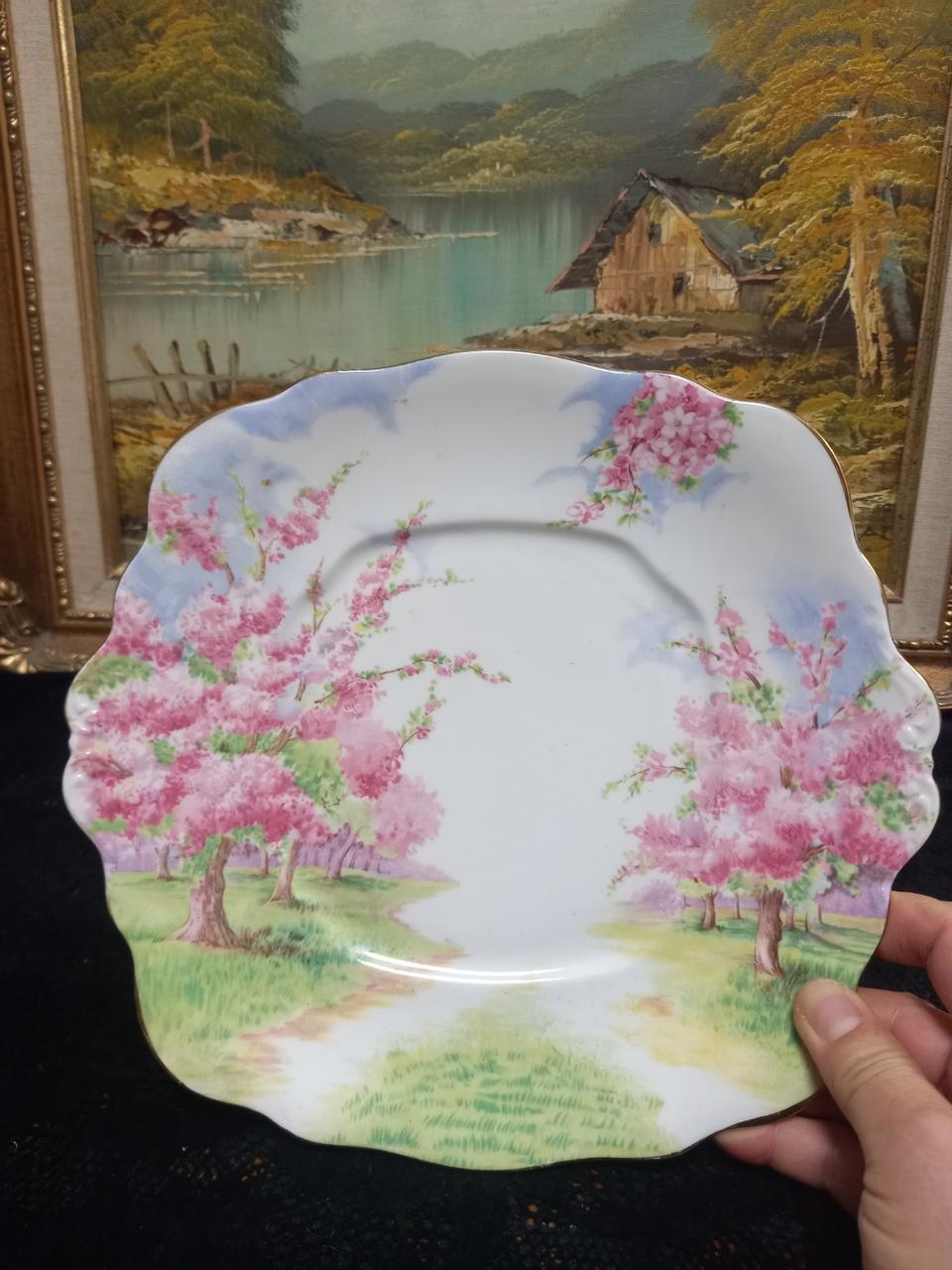 앤틱 영국 로얄알버트 블라썸타임 양귀접시