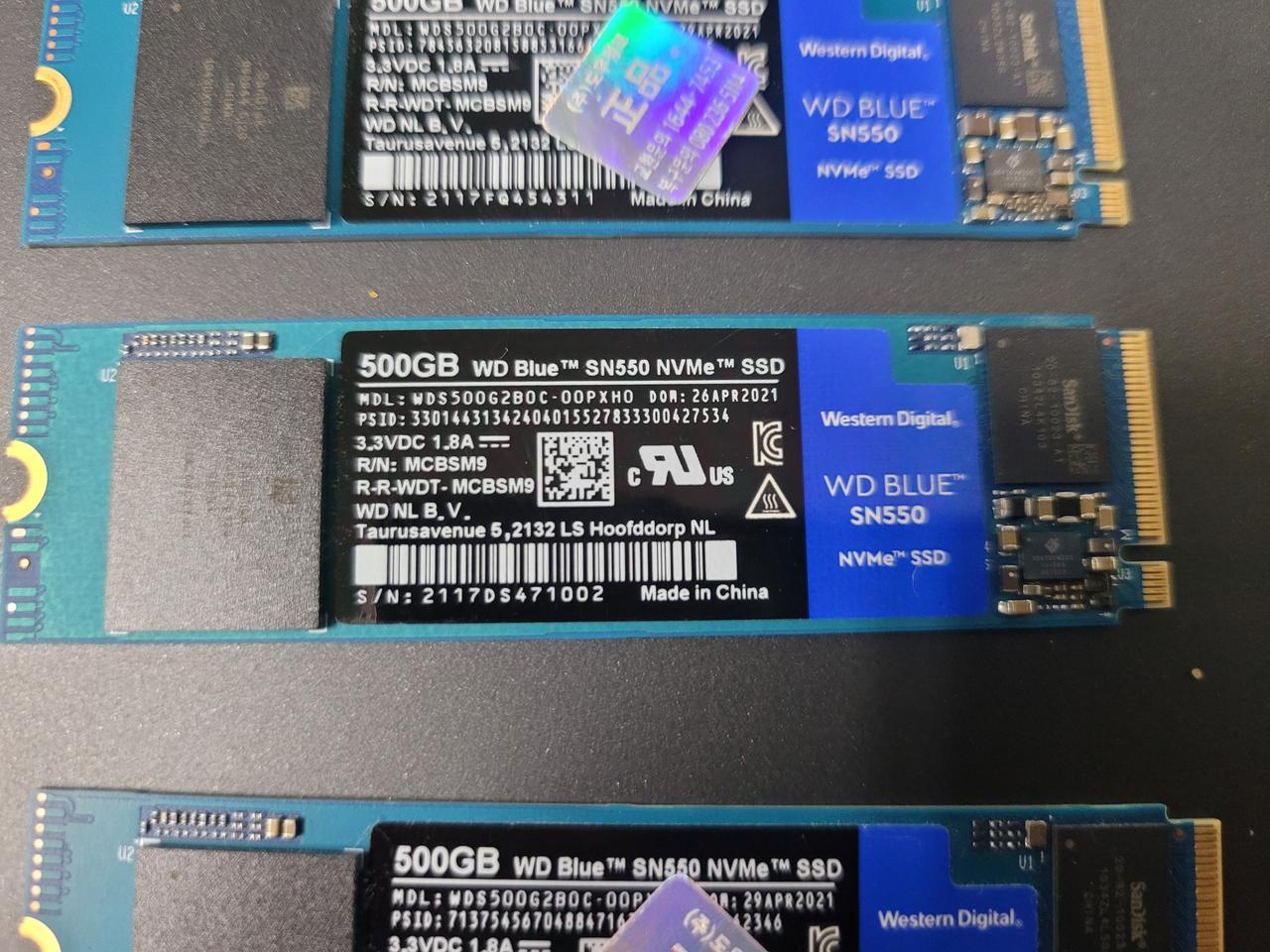 WD BLUE sn550 M.2 NVMe 500GB판매합니다.