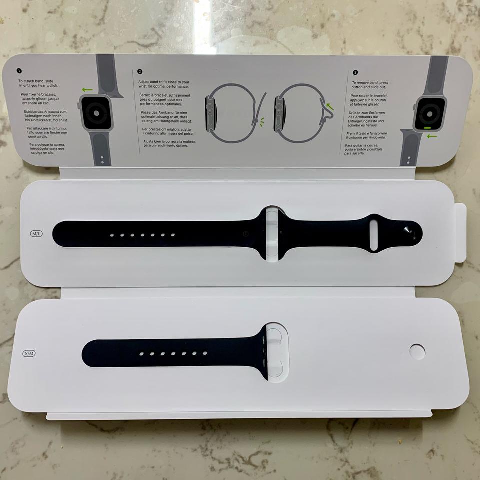 새상품) 정품 애플워치 블랙 실리콘 밴드 42 44 45