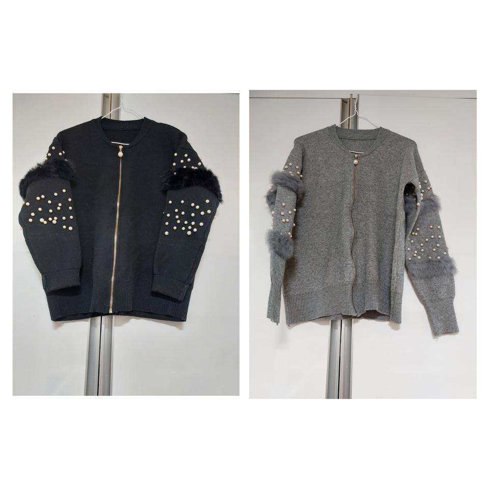 진주구슬 집업 니트 티(1개 가격)