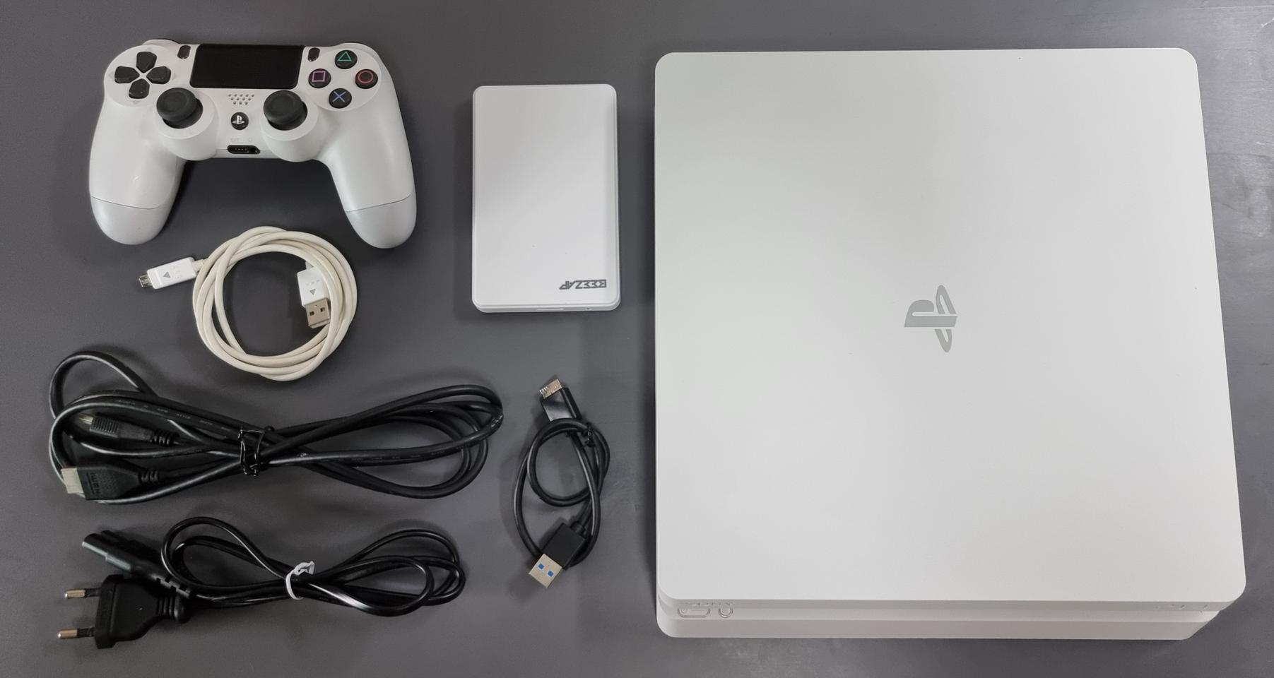 플스4(PS4)슬림 글레이셔 화이트 & 2TB확장하드 게임 90가지 내장