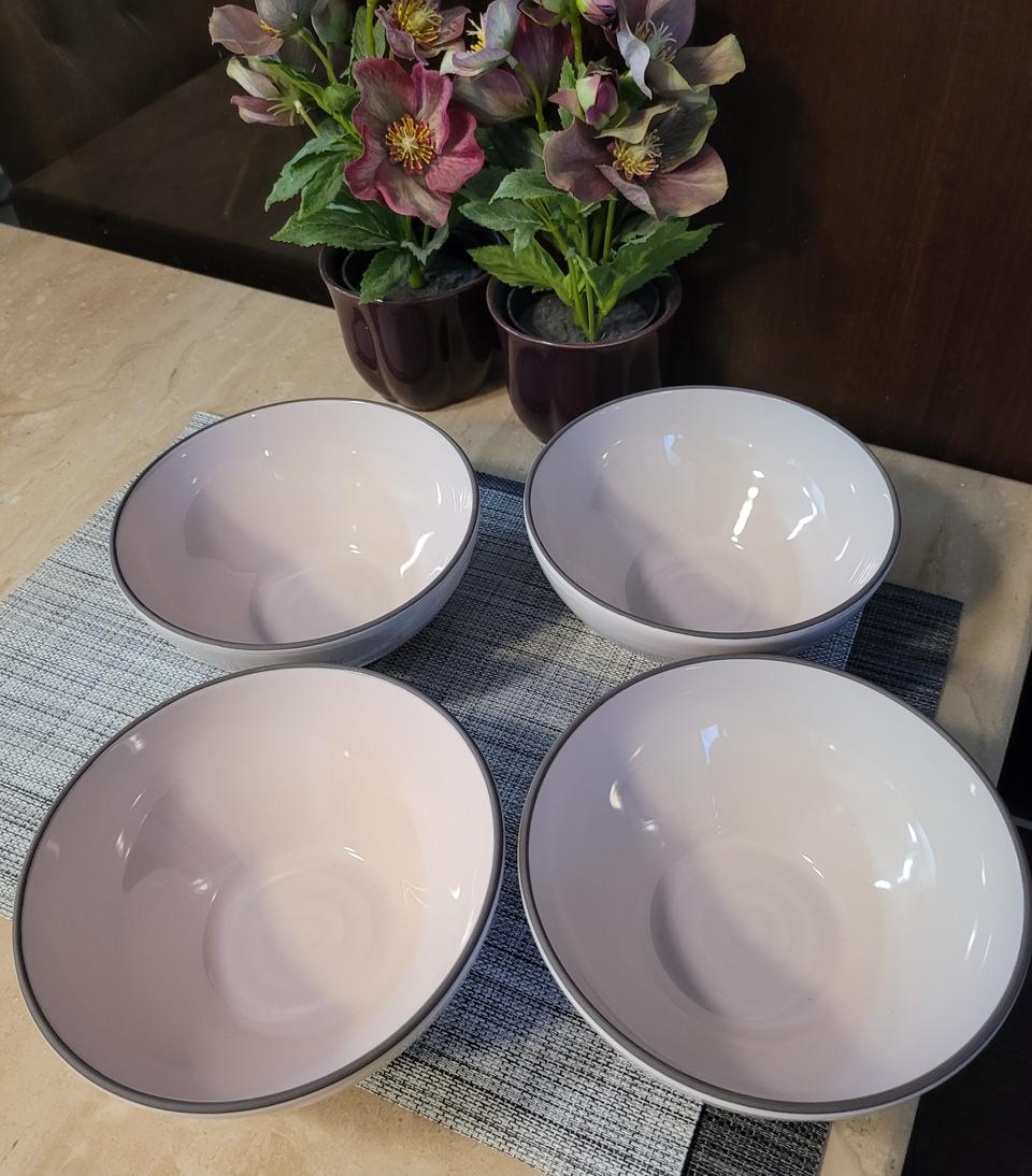 고급 도자기 연핑크 면기세트