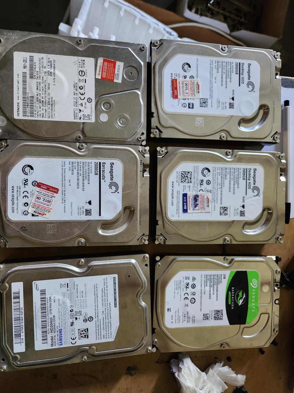 데스크탑하드 2테라 6개판매 일괄