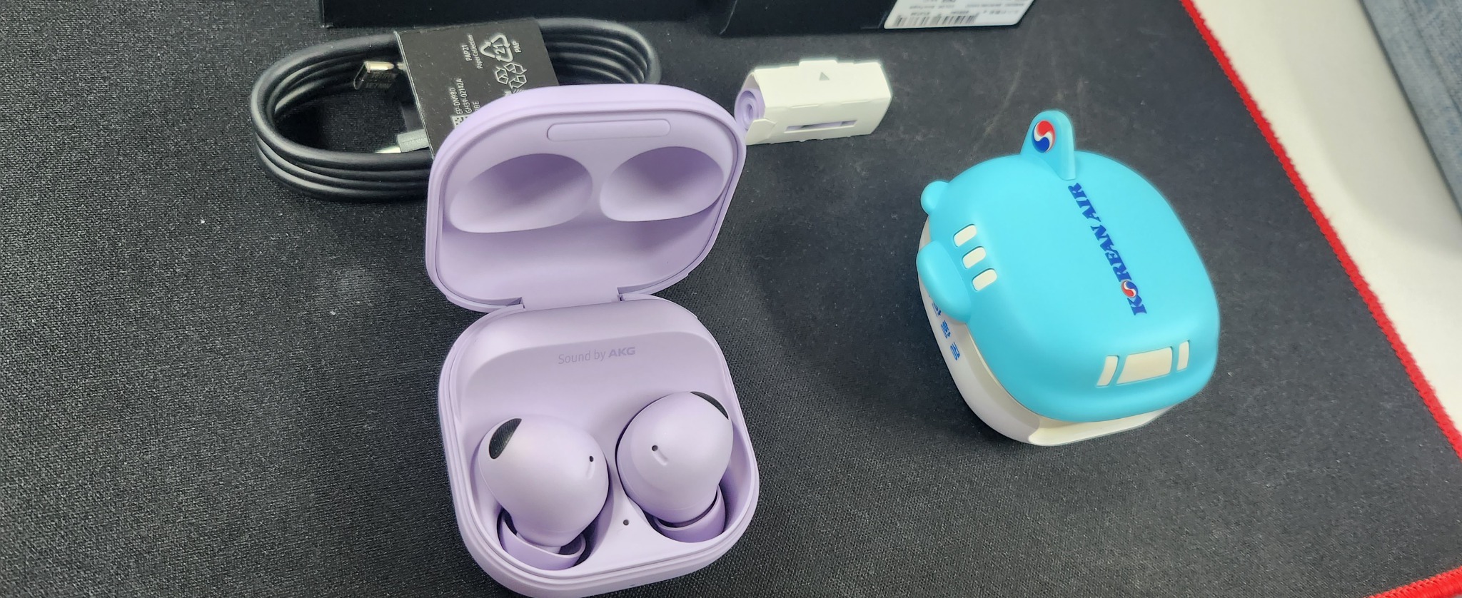 갤럭시버즈2프로 퍼플 + 대한항공 케이스 풀박스