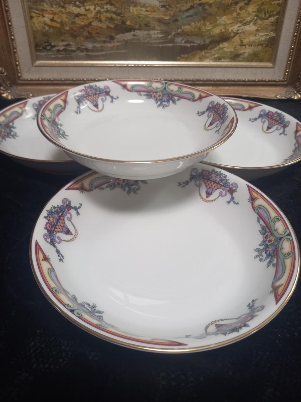 앤틱 체코 플라워바스켓 볼플레이트